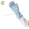 Guantes de mano de limpieza reutilizables resistentes al calor para lavar platos de goma de látex de longitud de brazo de puño largo para uso doméstico