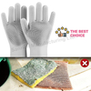100% guantes mágicos de goma de silicona para limpieza de lavavajillas de grado alimenticio con depurador de lavado en uno